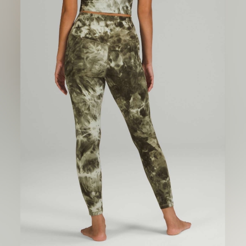 Lululemon Align High-Rise Pant With Pockets 25" Diamond Dye Light Sage Olive Sz